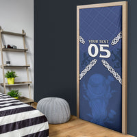 Custom Scotland Football Door Cover Saltire Celtic Knot Lion Rampant