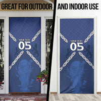 Custom Scotland Football Door Cover Saltire Celtic Knot Lion Rampant