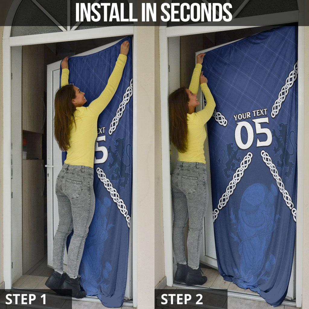 Custom Scotland Football Door Cover Saltire Celtic Knot Lion Rampant