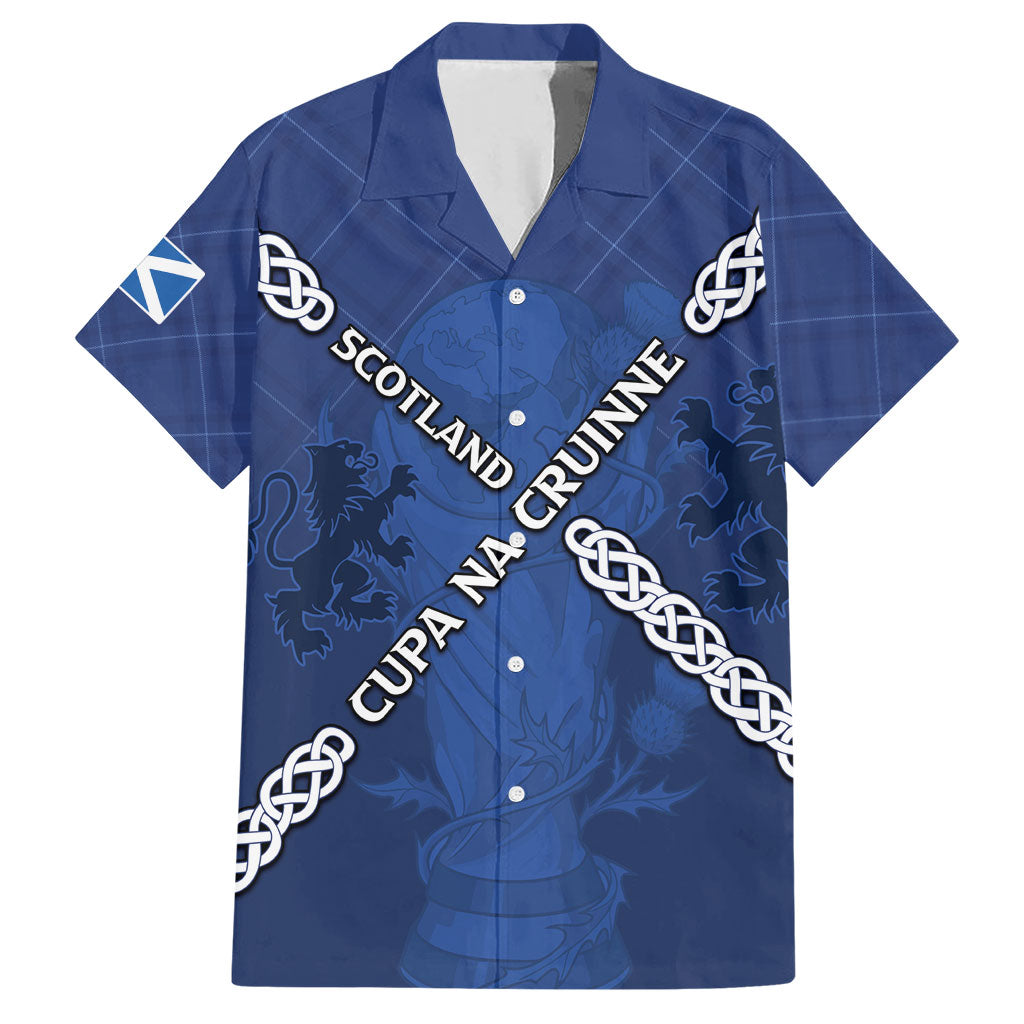 Custom Scotland Football Hawaiian Shirt Saltire Celtic Knot Lion Rampant