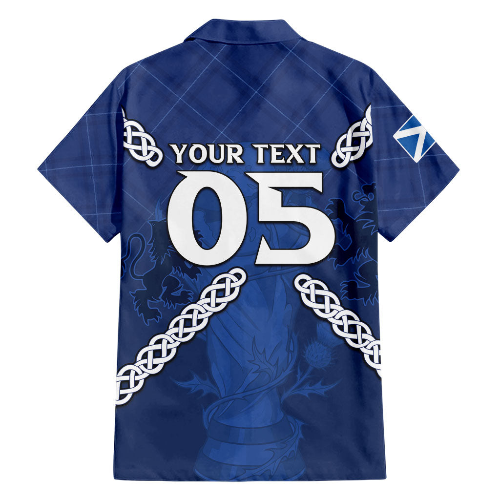 Custom Scotland Football Hawaiian Shirt Saltire Celtic Knot Lion Rampant