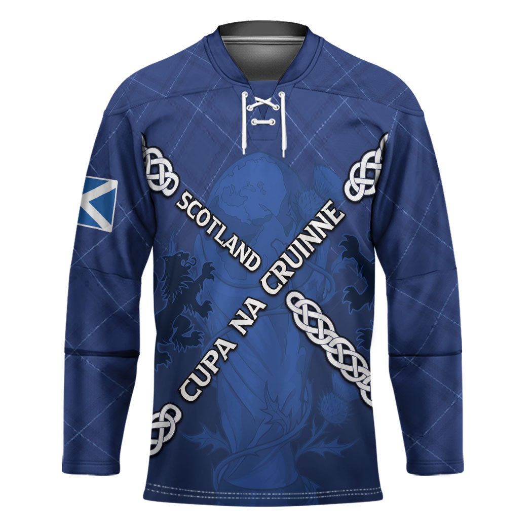 Custom Scotland Football Hockey Jersey Saltire Celtic Knot Lion Rampant