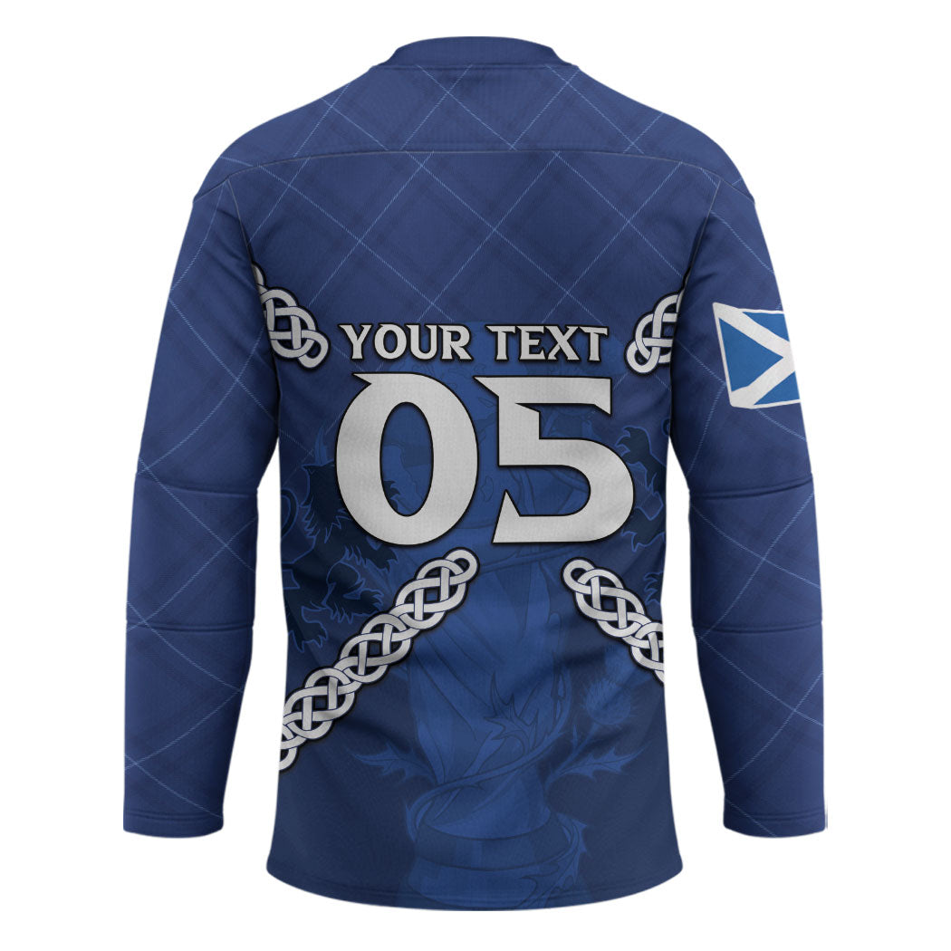 Custom Scotland Football Hockey Jersey Saltire Celtic Knot Lion Rampant