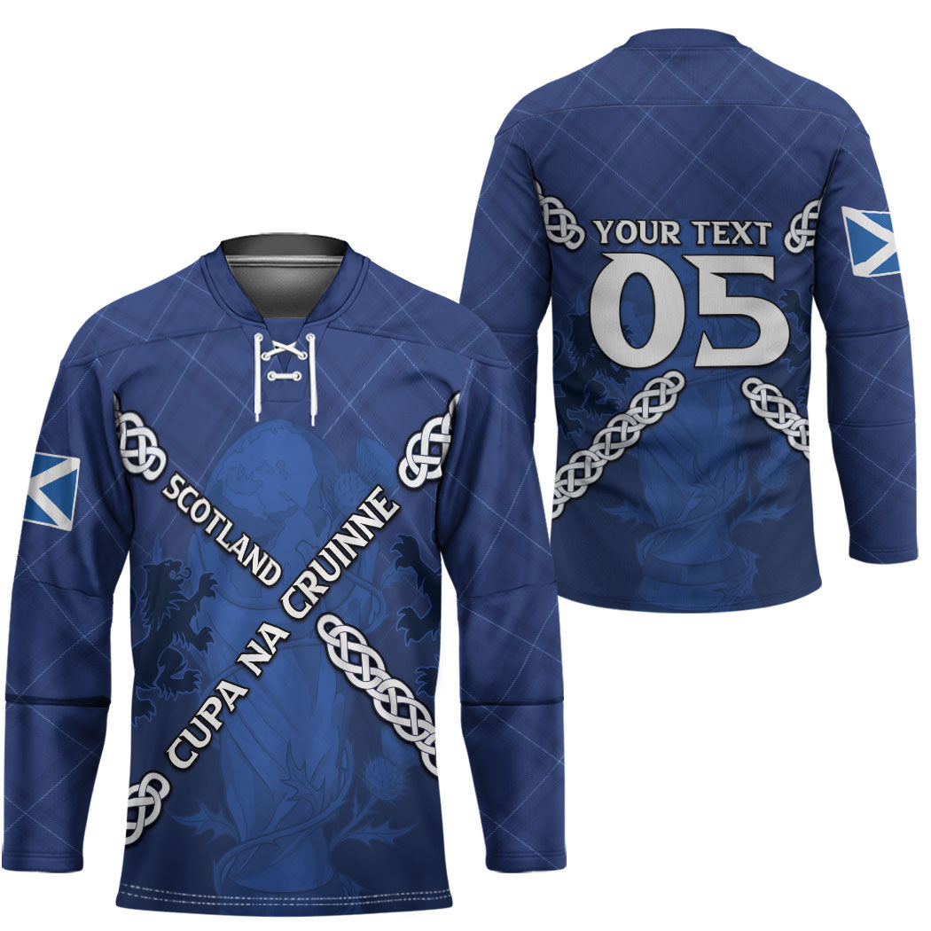 Custom Scotland Football Hockey Jersey Saltire Celtic Knot Lion Rampant