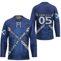 Custom Scotland Football Hockey Jersey Saltire Celtic Knot Lion Rampant