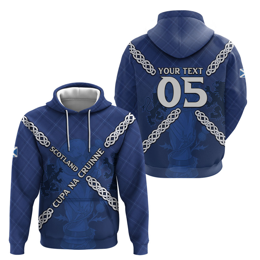 Custom Scotland Football Hoodie Saltire Celtic Knot Lion Rampant