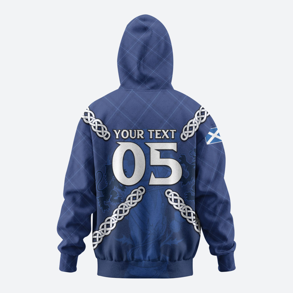 Custom Scotland Football Hoodie Saltire Celtic Knot Lion Rampant