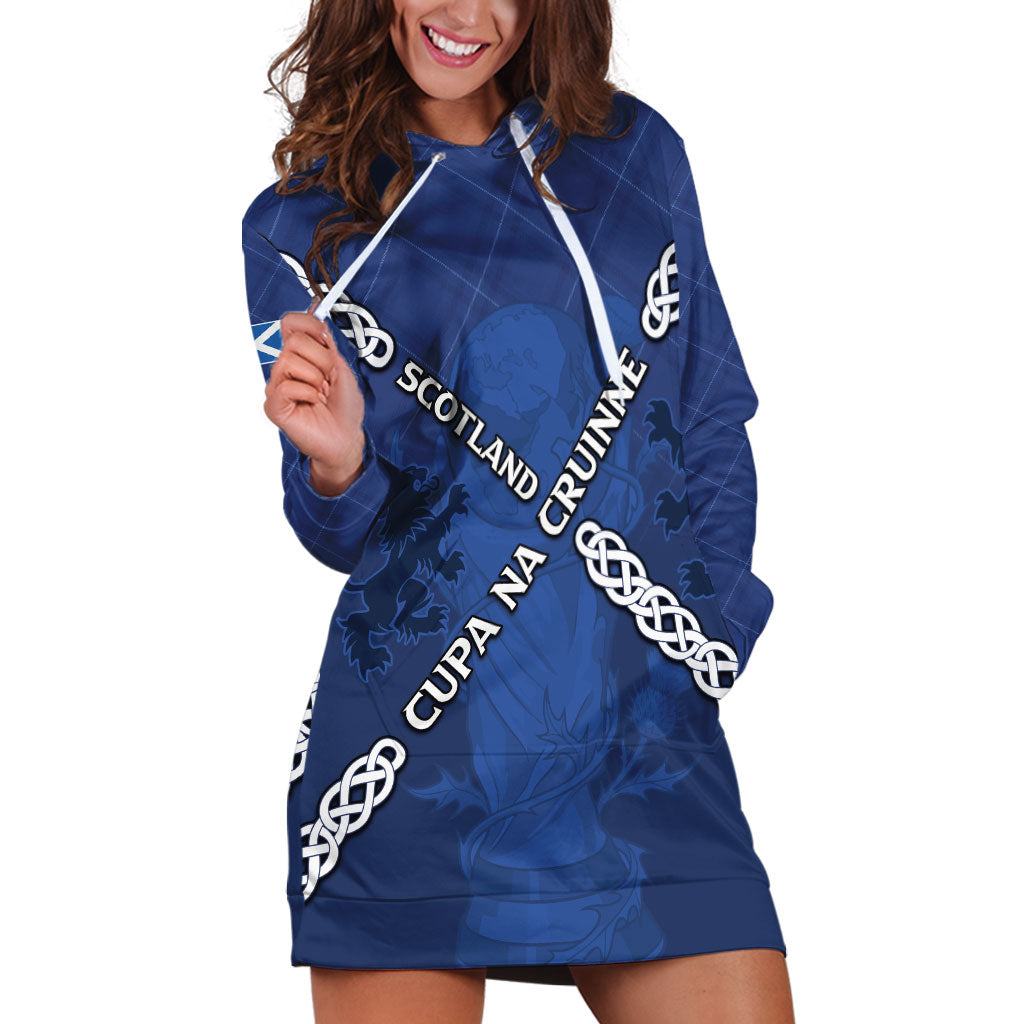 Custom Scotland Football Hoodie Dress Saltire Celtic Knot Lion Rampant
