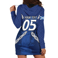 Custom Scotland Football Hoodie Dress Saltire Celtic Knot Lion Rampant