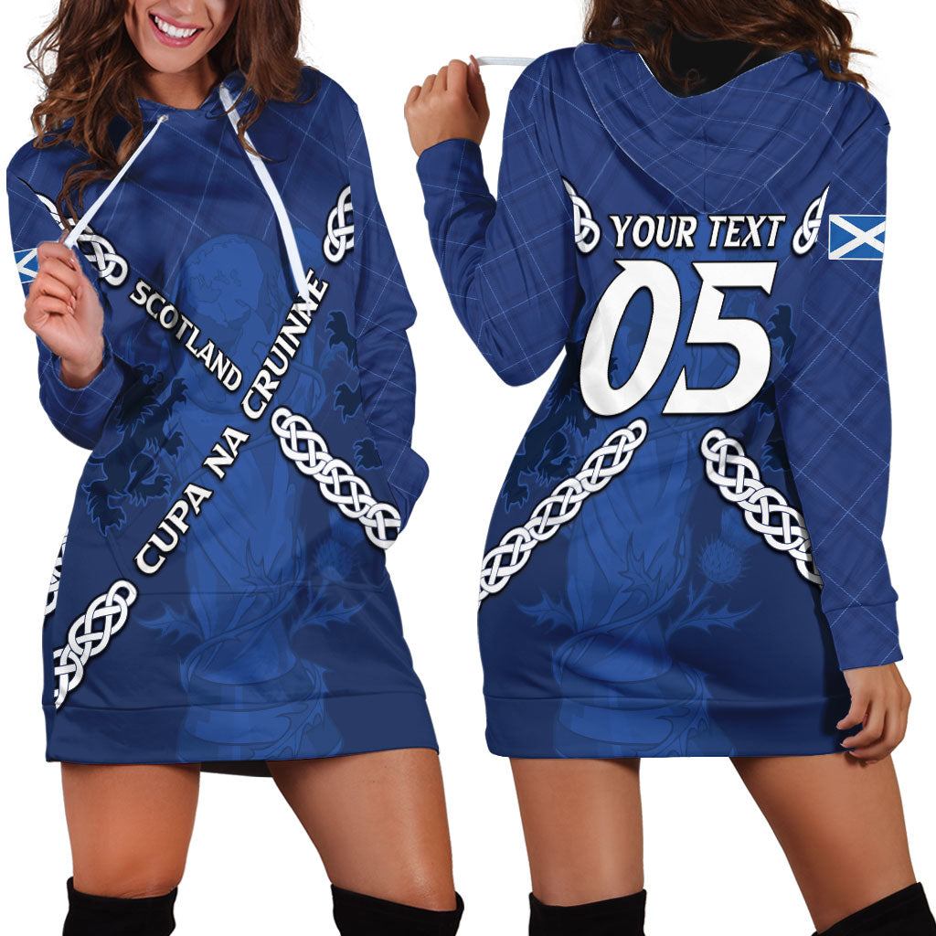 Custom Scotland Football Hoodie Dress Saltire Celtic Knot Lion Rampant