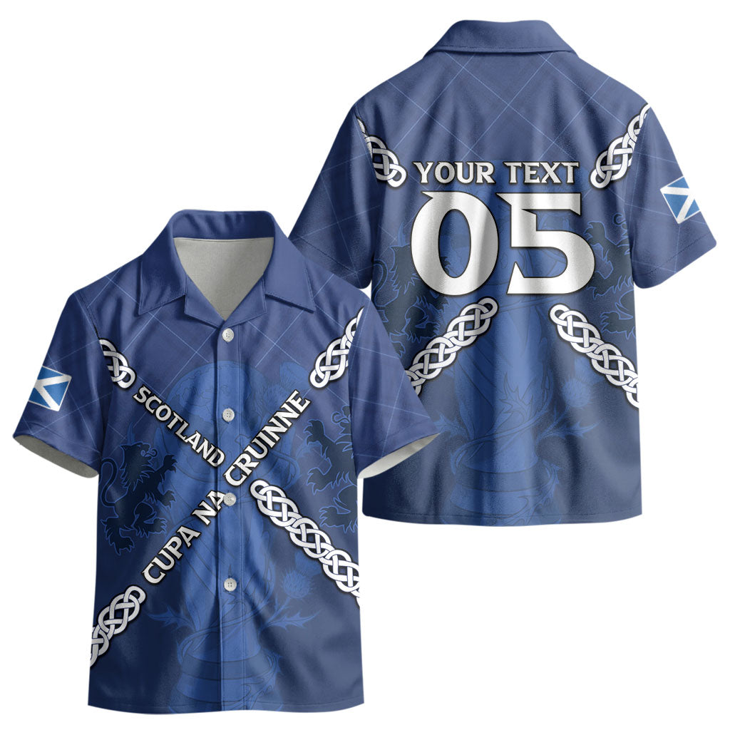 Custom Scotland Football Kid Hawaiian Shirt Saltire Celtic Knot Lion Rampant DT05