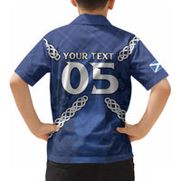 Custom Scotland Football Kid Hawaiian Shirt Saltire Celtic Knot Lion Rampant DT05