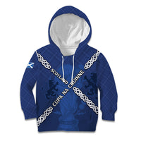 Custom Scotland Football Kid Hoodie Saltire Celtic Knot Lion Rampant