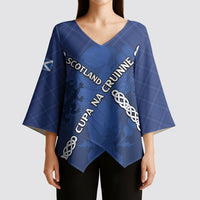 Custom Scotland Football Kimono Sleeve Blouse Saltire Celtic Knot Lion Rampant