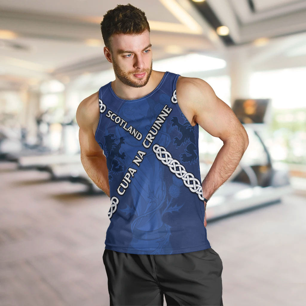 Custom Scotland Football Men Tank Top Saltire Celtic Knot Lion Rampant