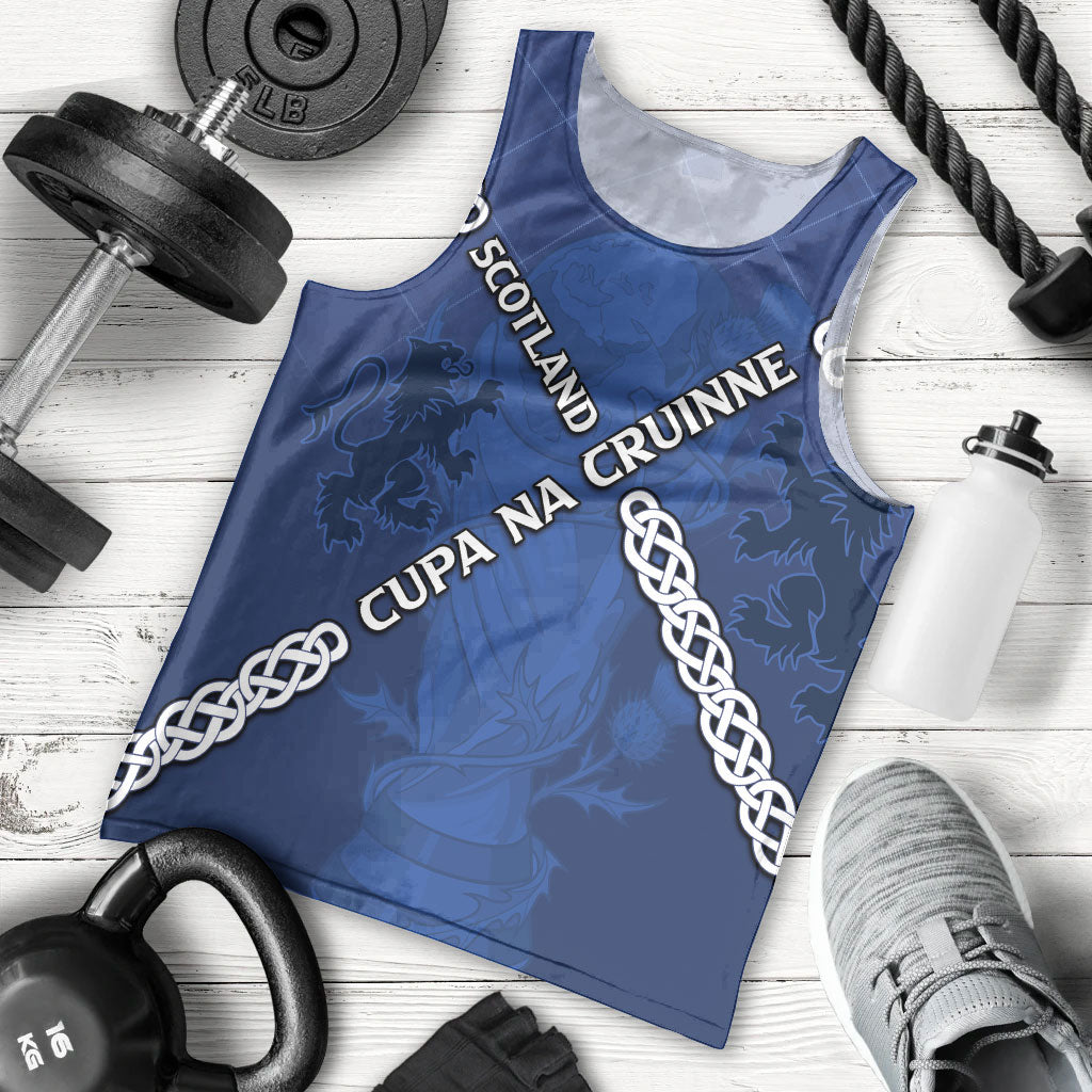 Custom Scotland Football Men Tank Top Saltire Celtic Knot Lion Rampant