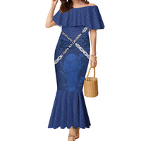 Custom Scotland Football Mermaid Dress Saltire Celtic Knot Lion Rampant