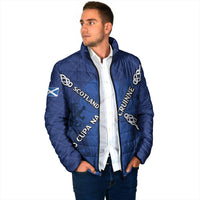 Custom Scotland Football Padded Jacket Saltire Celtic Knot Lion Rampant
