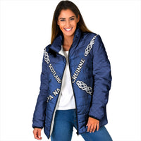 Custom Scotland Football Padded Jacket Saltire Celtic Knot Lion Rampant