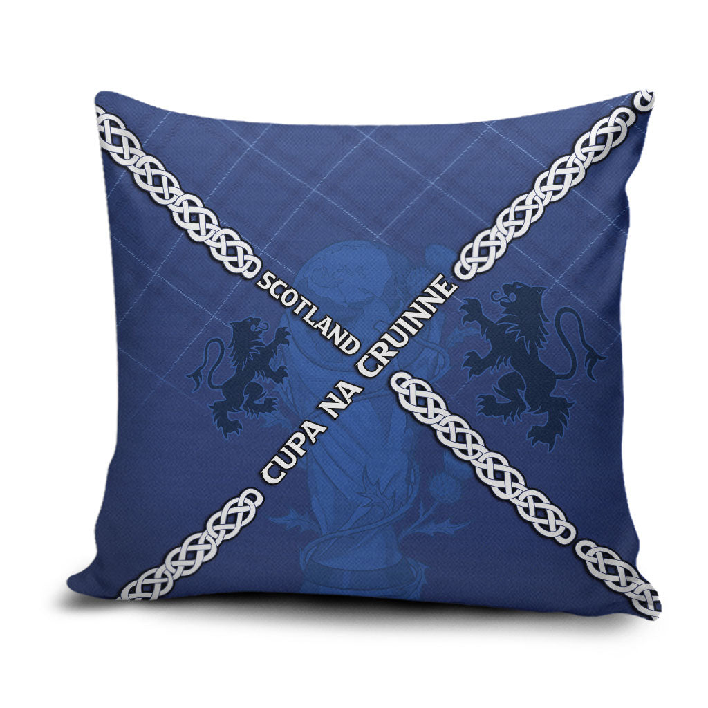 Scotland Football Pillow Cover Saltire Celtic Knot Lion Rampant