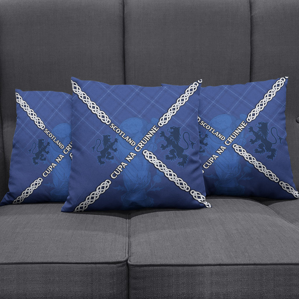 Scotland Football Pillow Cover Saltire Celtic Knot Lion Rampant