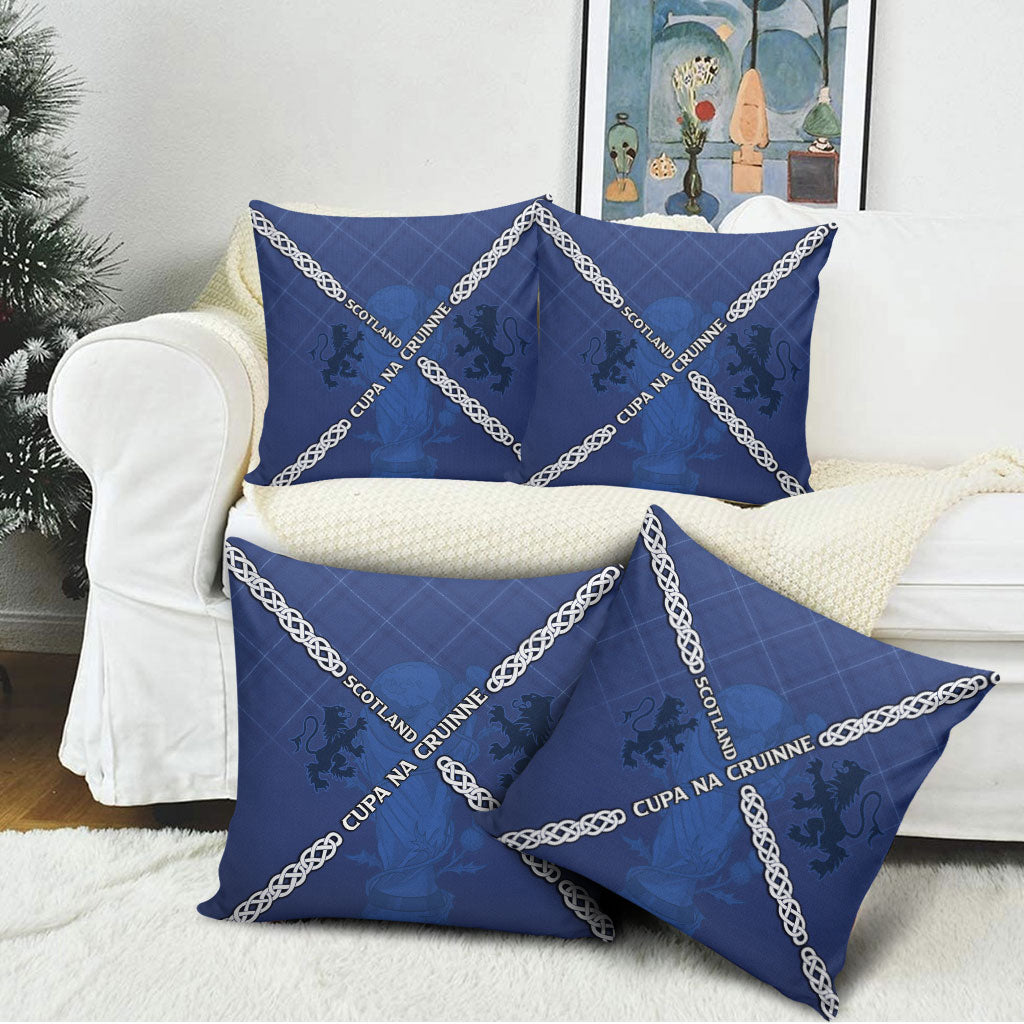 Scotland Football Pillow Cover Saltire Celtic Knot Lion Rampant