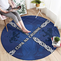 Scotland Football Round Carpet Saltire Celtic Knot Lion Rampant