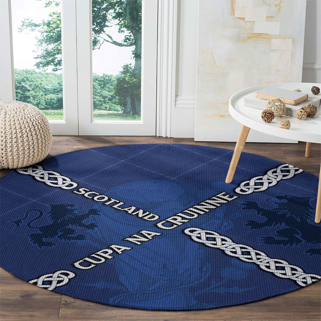 Scotland Football Round Carpet Saltire Celtic Knot Lion Rampant