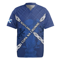 Custom Scotland Football Rugby Jersey Saltire Celtic Knot Lion Rampant
