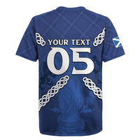 Custom Scotland Football Rugby Jersey Saltire Celtic Knot Lion Rampant