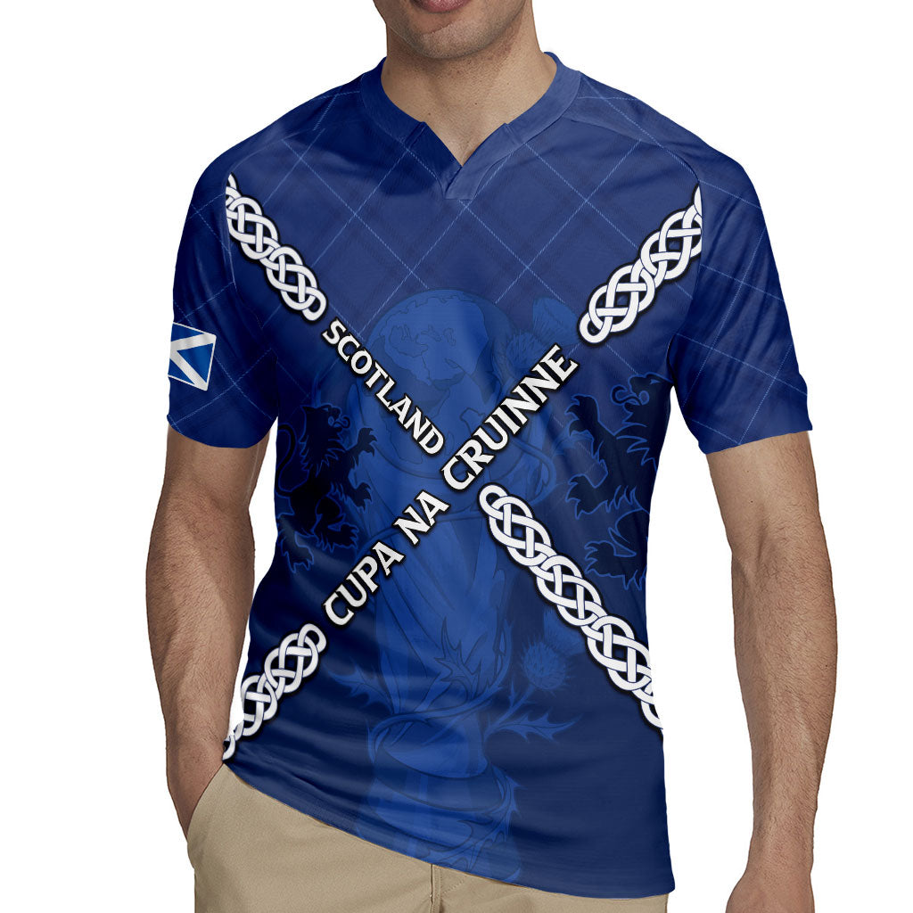 Custom Scotland Football Rugby Jersey Saltire Celtic Knot Lion Rampant