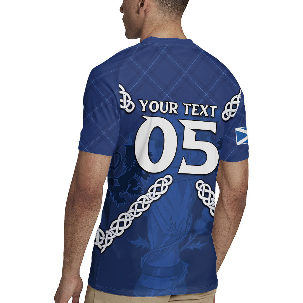Custom Scotland Football Rugby Jersey Saltire Celtic Knot Lion Rampant