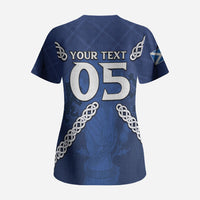 Custom Scotland Football Scrub Top Saltire Celtic Knot Lion Rampant
