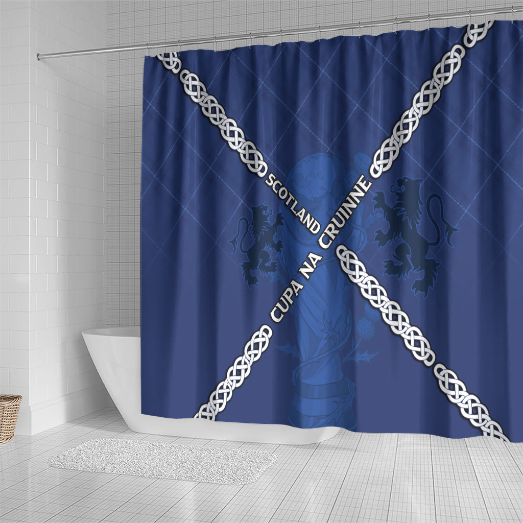 Scotland Football Shower Curtain Saltire Celtic Knot Lion Rampant