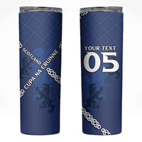 Custom Scotland Football Skinny Tumbler Saltire Celtic Knot Lion Rampant