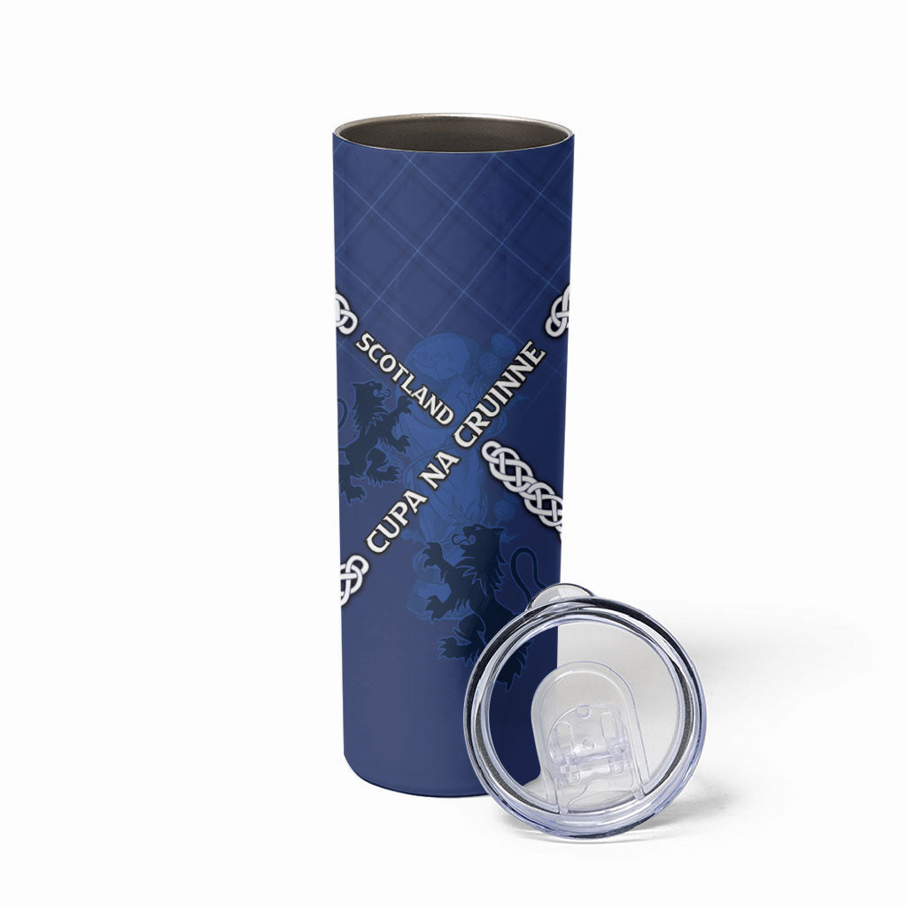 Custom Scotland Football Skinny Tumbler Saltire Celtic Knot Lion Rampant
