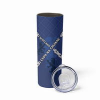 Custom Scotland Football Skinny Tumbler Saltire Celtic Knot Lion Rampant