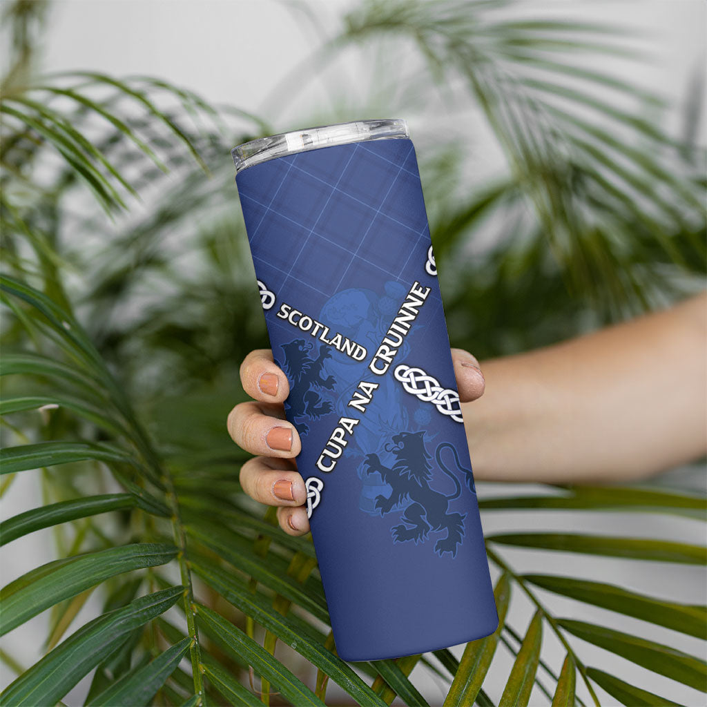Custom Scotland Football Skinny Tumbler Saltire Celtic Knot Lion Rampant