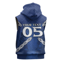 Custom Scotland Football Sleeveless Hoodie Saltire Celtic Knot Lion Rampant
