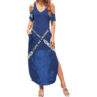 Custom Scotland Football Summer Maxi Dress Saltire Celtic Knot Lion Rampant