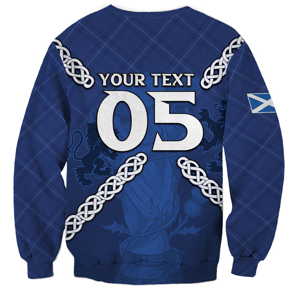 Custom Scotland Football Sweatshirt Saltire Celtic Knot Lion Rampant