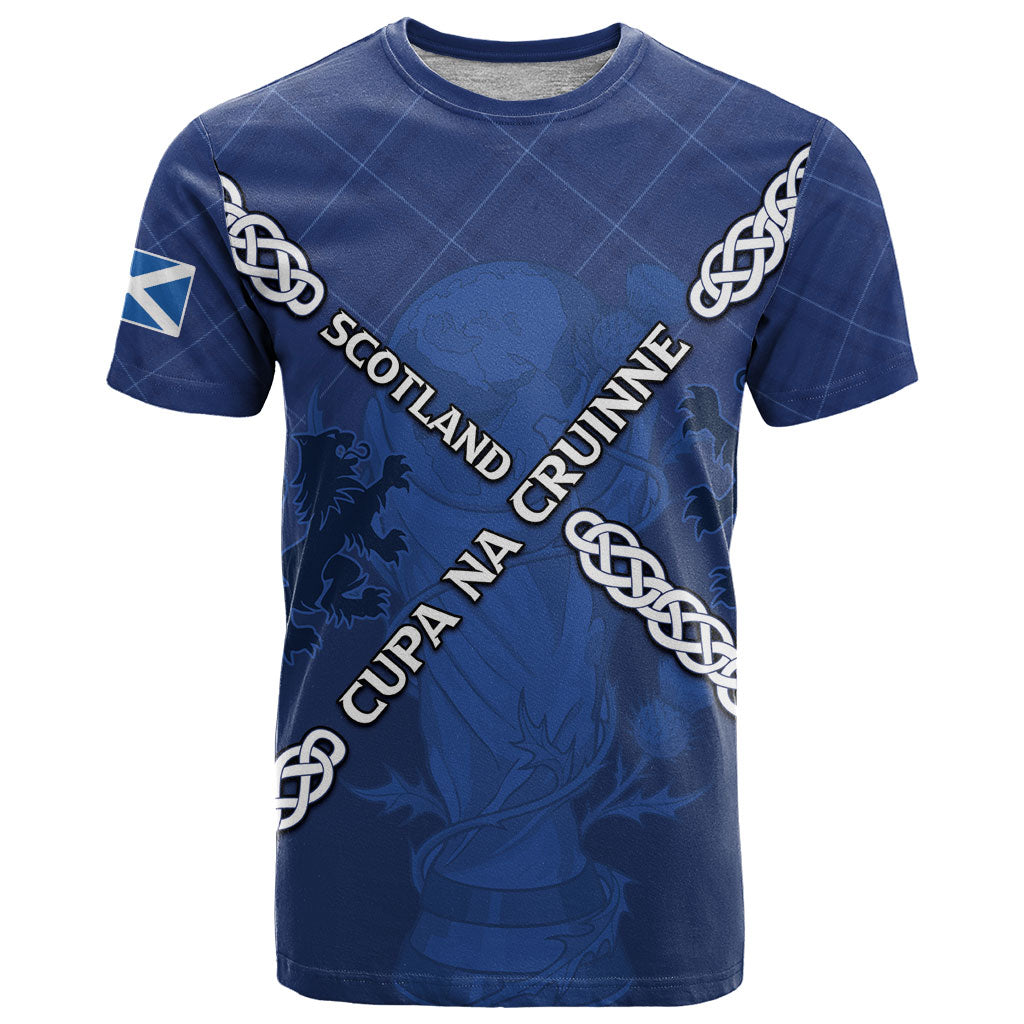 Custom Scotland Football T Shirt Saltire Celtic Knot Lion Rampant