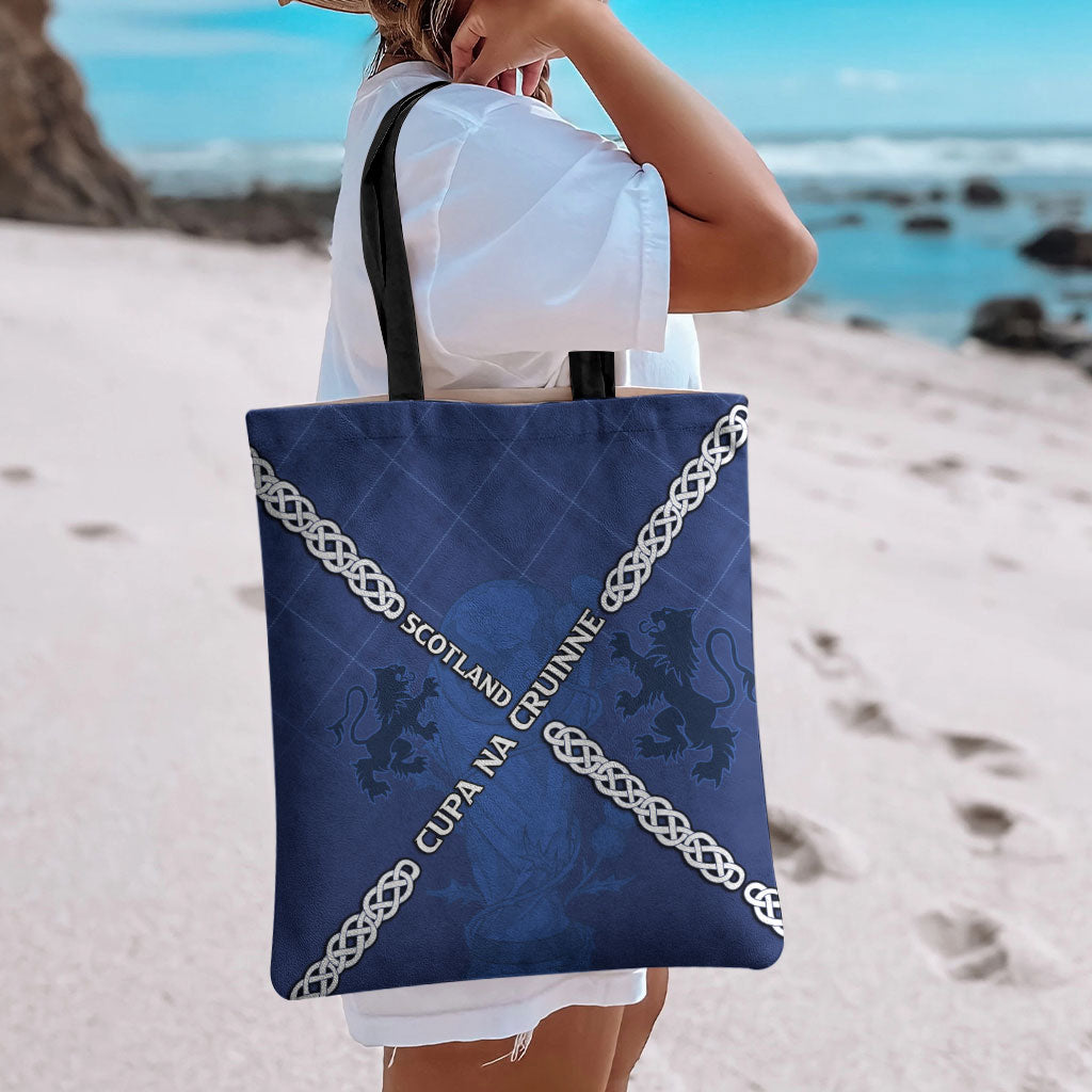 Scotland Football Tote Bag Saltire Celtic Knot Lion Rampant