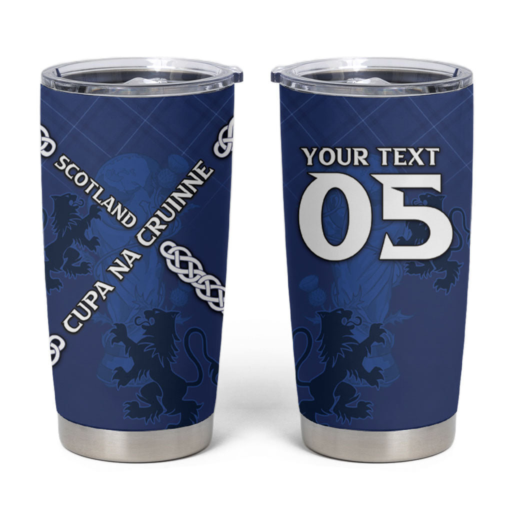 Custom Scotland Football Tumbler Cup Saltire Celtic Knot Lion Rampant