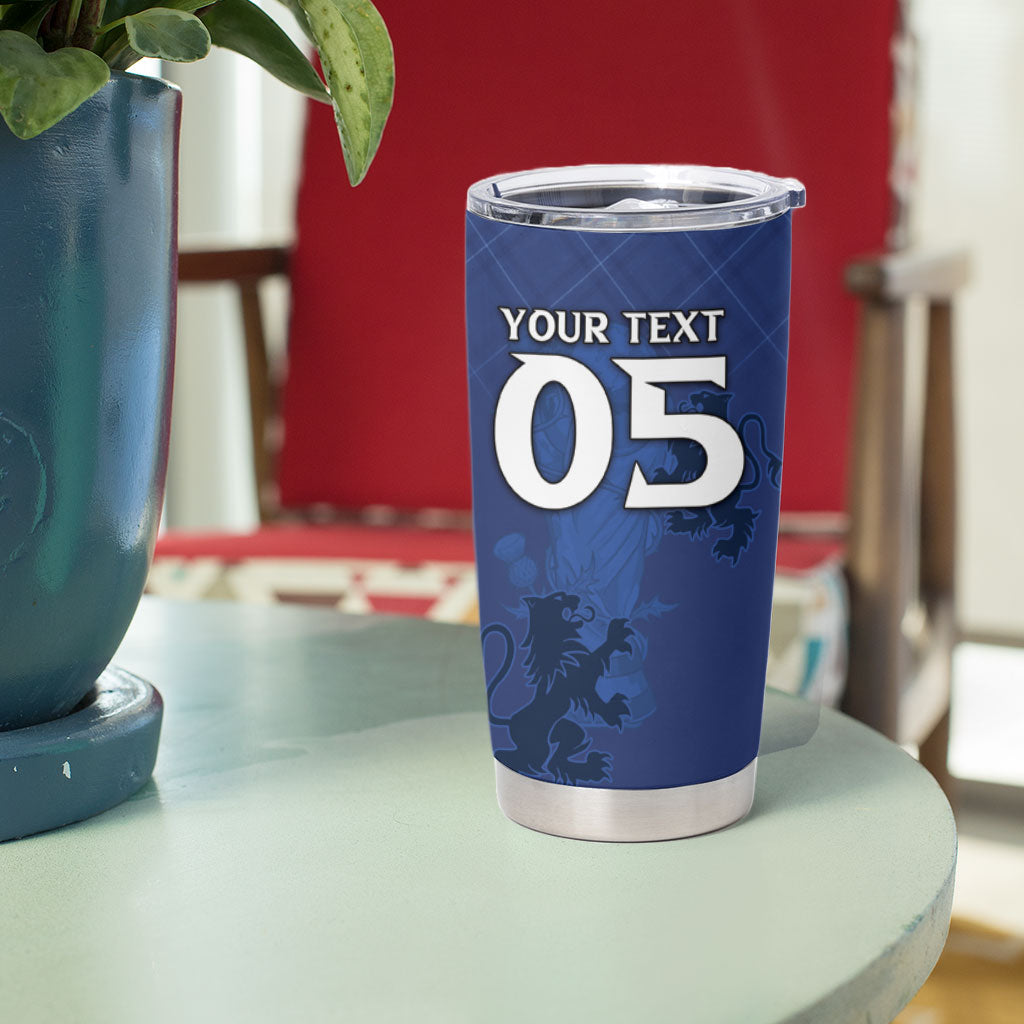 Custom Scotland Football Tumbler Cup Saltire Celtic Knot Lion Rampant