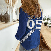 Custom Scotland Football Women Casual Shirt Saltire Celtic Knot Lion Rampant
