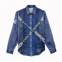 Custom Scotland Football Women Casual Shirt Saltire Celtic Knot Lion Rampant