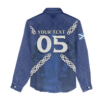 Custom Scotland Football Women Casual Shirt Saltire Celtic Knot Lion Rampant