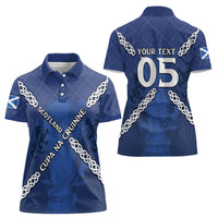 Custom Scotland Football Women Polo Shirt Saltire Celtic Knot Lion Rampant