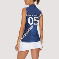 Custom Scotland Football Women Sleeveless Polo Shirt Saltire Celtic Knot Lion Rampant
